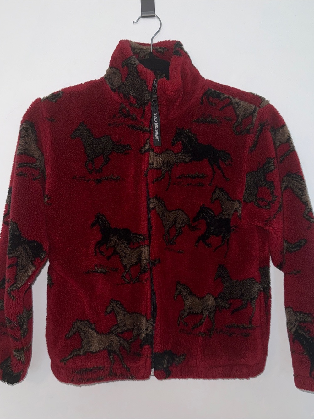 Vintage Sherpa Jacket with Horse Print